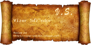 Vizer Sándor névjegykártya